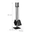 Relaxdays Kaminbesteck 4-teilig schwarz Schwarz (10028775)