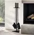 Relaxdays Kaminbesteck 4-teilig Stahl Schwarz (10028776)