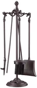 Relaxdays Kaminbesteck 5-teilig Gusseisen Braun (10022938)
