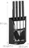 Relaxdays 5-teiliges Kaminbesteck mit Halter Schwarz (10028784)