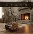 Relaxdays Kaminholzregal mit Kaminbesteck Schwarz (10052366)