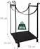 Relaxdays Kaminholzregal mit Kaminbesteck Schwarz (10052366)