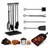 Relaxdays Kaminbesteck schwarz 5 tlg. Schwarz (10033830)