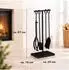 Relaxdays Kaminbesteck schwarz 5 tlg. Schwarz (10033830)