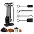 Relaxdays 5-teiliges Kaminbesteck Set Schwarz (10050416)