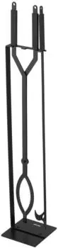 VEVOR Kaminbesteck-Set 3-tlg. Schmiedeeisen, Schwarz (T38010BK)