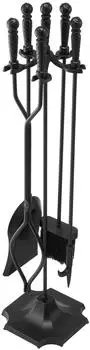 VEVOR Kaminbesteck-Set 5-tlg., Schmiedeeisen, schwarz