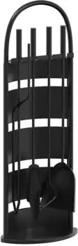 vidaXL Kaminbesteck-Set 5-teilig, Stahl, 23x15x66cm