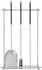 Blomus ASKA Kaminbesteck-Set 4-tlg., matt, silber/dunkelbraun (68052)