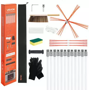 VEVOR Kaminreinigungsset, flexible Nylonstange 12m, 90&deg; (RBTYNLD-001)