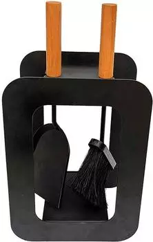 FireFix K2451 Kaminbesteck klein, schwarz, helle Holzgriffe, 3-teilig (K2451)