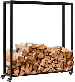 CLP Hilta Kaminholzst&auml;nder mit Rollen, Metall, 25x100x100cm (326623 CLP)