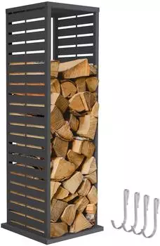 ML-Design Kaminholzregal S&auml;ule 37,5x37,5x112cm, Stahl verzinkt, anthrazit (409000900)