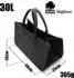 BigDean Filztasche anthrazit, faltbar, für Kaminholz/Shopper, 3er-Set