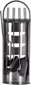 FireFix K2401 Kamingarnitur 5-teilig, Stahl/Edelstahl, 66cm (K2401)