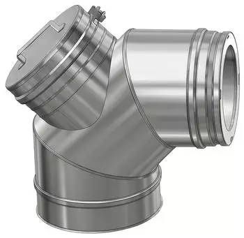 Schiedel ICS Bogen 90° mit Revisionsverschluss, doppelwandig, Ø200mm (153423)