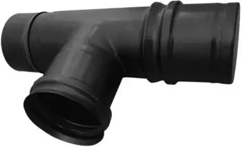 FireFix T-Stück Pelletofenrohr, Edelstahl, schwarz, 80mm (RES80/V)
