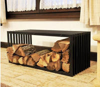 DanDiBo Kaminholzst&auml;nder Bank D-Stil 100 cm Kaminholzregal Holzkorb Kaminholzhalter