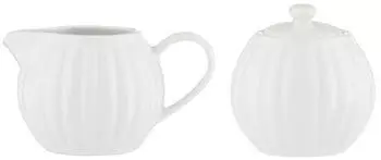 Price & Kensington Milchk&auml;nnchen & Zuckerdose Steingut Wei&szlig; (0056.818)