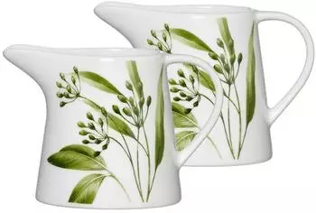 Ritzenhoff & Breker Evora Milchkännchen 190ml, Porzellan, weiß-grün, 2er-Set