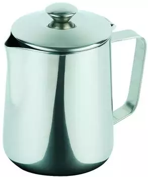 APS Kaffeekanne/Teekanne mit Klappdeckel, 0,6L, Edelstahl hochglanzpoliert (10322)