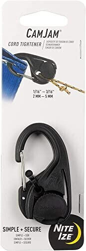 Nite Ize CamJam Cord Tightener Replaces Plastic Knots (NCJ01R3) black
