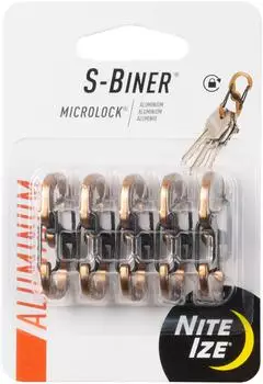 Nite Ize S-Biner MicroLock Verriegelungsschlüsselhalter Aluminium Coyote 5er-Pack (LSBMA-29BG-5R7)