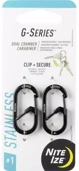 Nite Ize G-Series Dual Chamber Karabiner Größe 1, Schwarz (GS1-01-2R6)