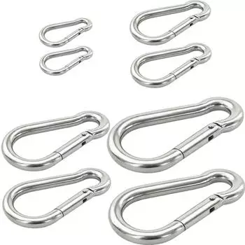 Vasalat Karabiner-Set 4 Größen, Edelstahl A4, 8 Stück (SB8A4EDELSTAHL4GR)