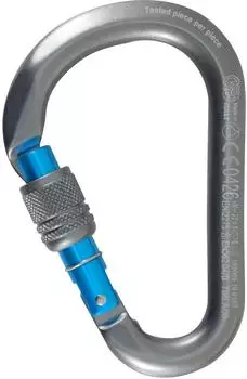 Kong HMS Classic Schraubkarabiner, Aluminium, grau/cyan