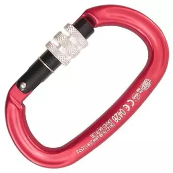 Kong Ovalone Schraubkarabiner oval, Aluminium, rot/schwarz (712RNP4A1KK)
