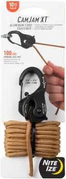 Nite Ize CamJam XT Schnurspanner mit Karabiner, schwarz (NCJSA-29-R3)