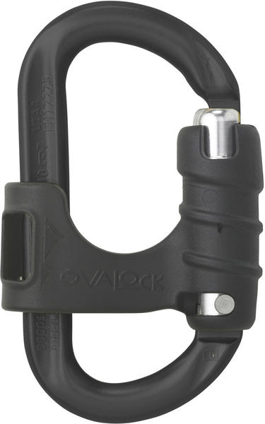AustriAlpin Ovalock Snapgate Carabiner for safer belaying black anodized