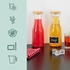 Relaxdays Wasserkaraffe, 2er Set, 1 Liter, Glaskaraffe mit Bambusdeckel, zum Beschriften, transparent/Natur