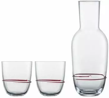 Schott-Zwiesel Karaffe zwiesel-glas-handmade-aura-sets-121692-carafe-2-tumblers-red