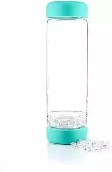 Vita Juwel inu! Crystal Wasserflasche mit Bergkristall, Ocean Blue (01INUBKOC)