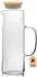 Intirilife Glaskaraffe 1,3l mit Bambusdeckel, Borosilikatglas (DE-142463)
