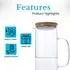 Intirilife Glaskaraffe 1,3l mit Bambusdeckel, Borosilikatglas (DE-142463)