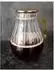 Almina Glaskaraffe Riffle Design mit goldenem Henkel und Deckel 1,8L (AL-0570)