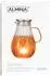 Almina Glaskaraffe Riffle Design mit goldenem Henkel und Deckel 1,8L (AL-0570)