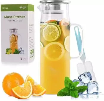 LuxusKollektion Glaskaraffe mit Deckel, Borosilikatglas, 1L