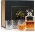 LuxusKollektion Whiskey-Set Karaffe 750ml und 4 Gläser 300ml, bleifreies Kristall, 5-teilig
