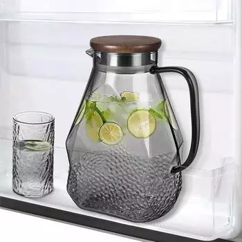 LuxusKollektion Glaskaraffe mit Deckel 1,8L, schwarz