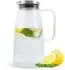 Intirilife Karaffe aus Borosilikatglas mit Henkel und Deckel, transparent, 1,2l (DE-142465)