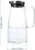 Intirilife Karaffe aus Borosilikatglas mit Henkel und Deckel, transparent, 1,2l (DE-142465)
