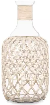 Gift Decor Karaffe mit geflochtenem Kordel, weiß, Glas (83386)