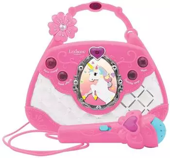 Lexibook Einhorn Karaoke-Lautsprecher im Handtaschendesign mit Mikrofon und Stimmwechsler (K102UNI)