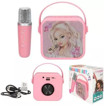 Depesche TOPModel Karaoke-Set rosa, Bluetooth-Lautsprecher mit Mikrofon & Voice Changer (13778)