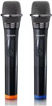 Lenco MCW-020BK Funk-Mikrofon-Set 2 Handmikrofone 6,3mm-Empf&auml;nger (MCW-020BK)