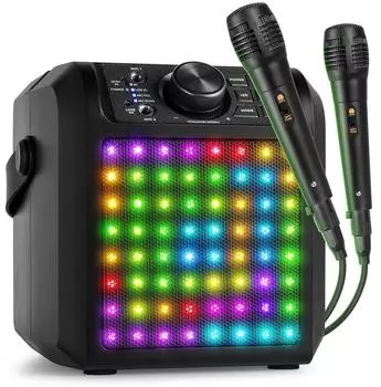 Fenton KAR50B Karaoke-Lautsprecher 50W Bluetooth LED schwarz (KAR50B)
